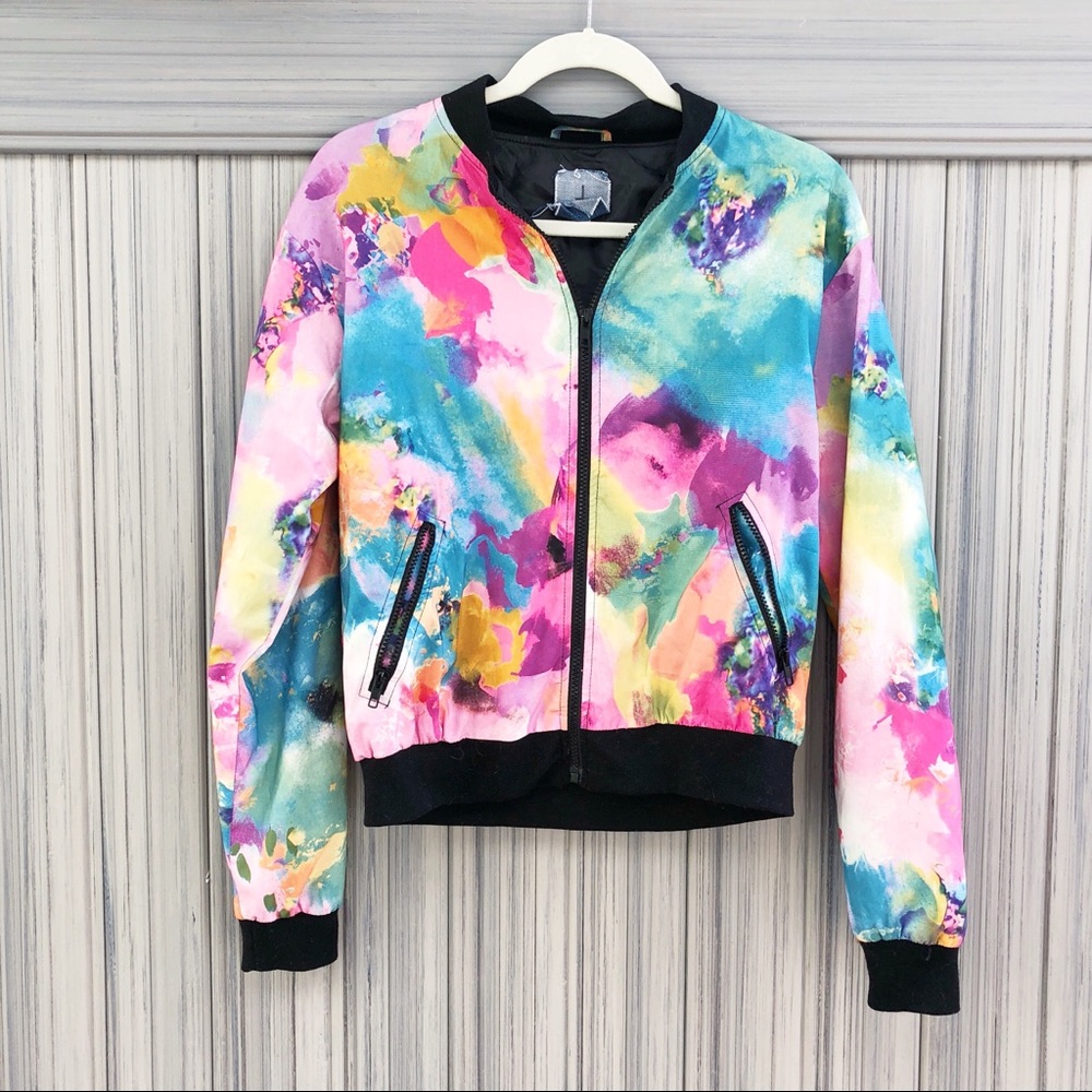 Watercolor Bomber Jacket